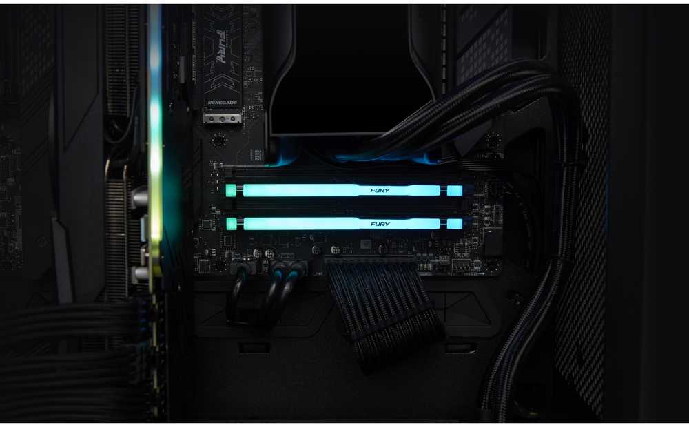 RAM „Kingston KF556C40BBA-32“ 32 GB 5600 MT/s DDR5 CL40 DIMM FURY Beast RGB atmintis | Kingstonas