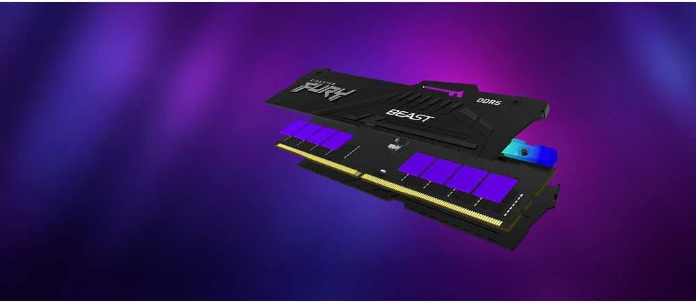 RAM Kingston KF564C32BBEA-32 32GB 6400MT/s DDR5 CL32 DIMM FURY Beast Juodas RGB EXPO | Kingstonas