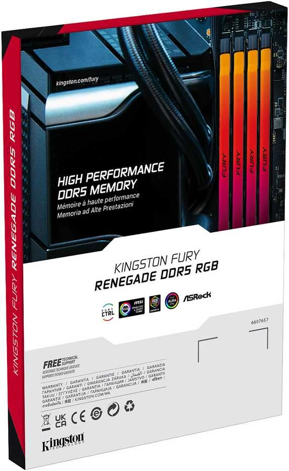 RAM Kingston KF564C32RSA-32 32GB 6400MT/s DDR5 CL32 DIMM FURY Renegade RGB XMP | Kingston