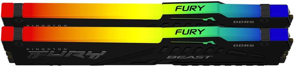 RAM Kingston KF568C34BBEAK2-32 32GB 6800MT/s DDR5 CL34 DIMM (Kit of 2) FURY Beast Juodas RGB EXPO | Kingstonas