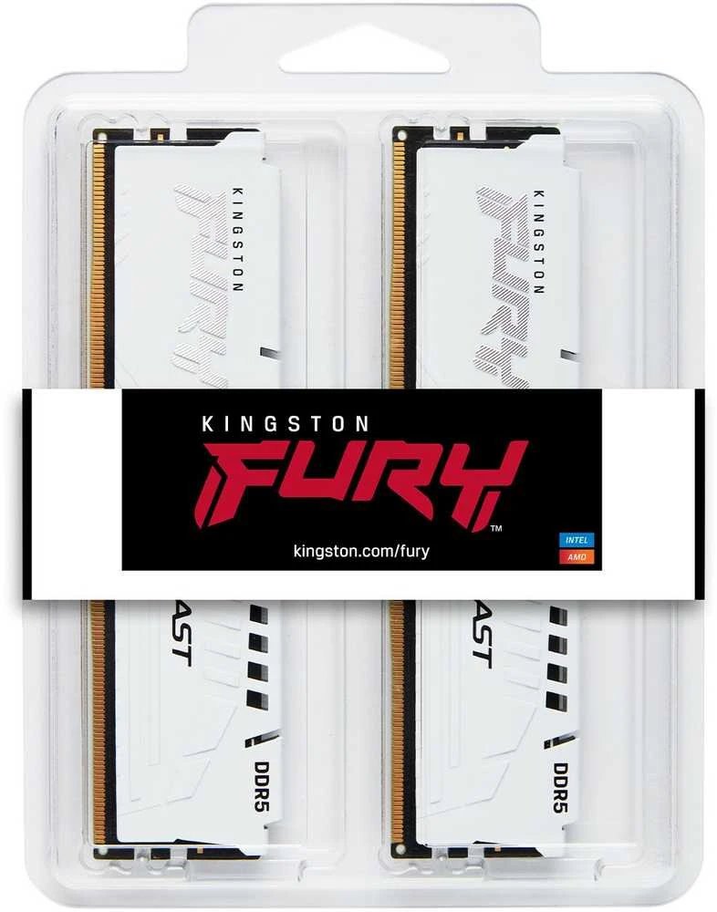 RAM Kingston KF564C32BWEK2-64 64GB 6400MT/s DDR5 CL32 DIMM (Kit of 2) FURY Beast Baltas EXPO | Kingstonas