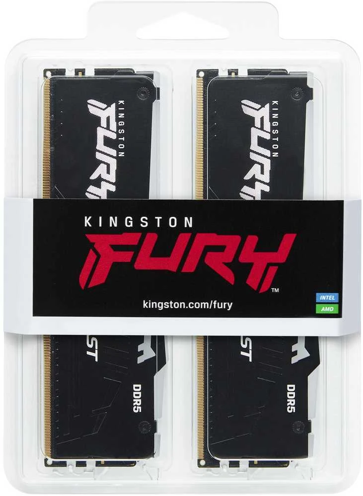 RAM Kingston KF564C32BBEAK2-64 64GB 6400MT/s DDR5 CL32 DIMM (Kit of 2) FURY Beast Juodas RGB EXPO | Kingstonas