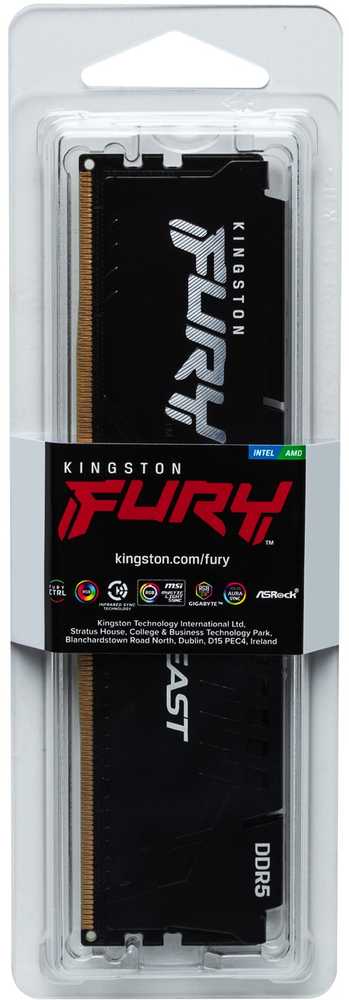 RAM Kingstonas | Fury Beast RGB | 8 GB | DDR5 | 5200 MHz | PC/serveris | Registracijos Nr. | ECC Nr