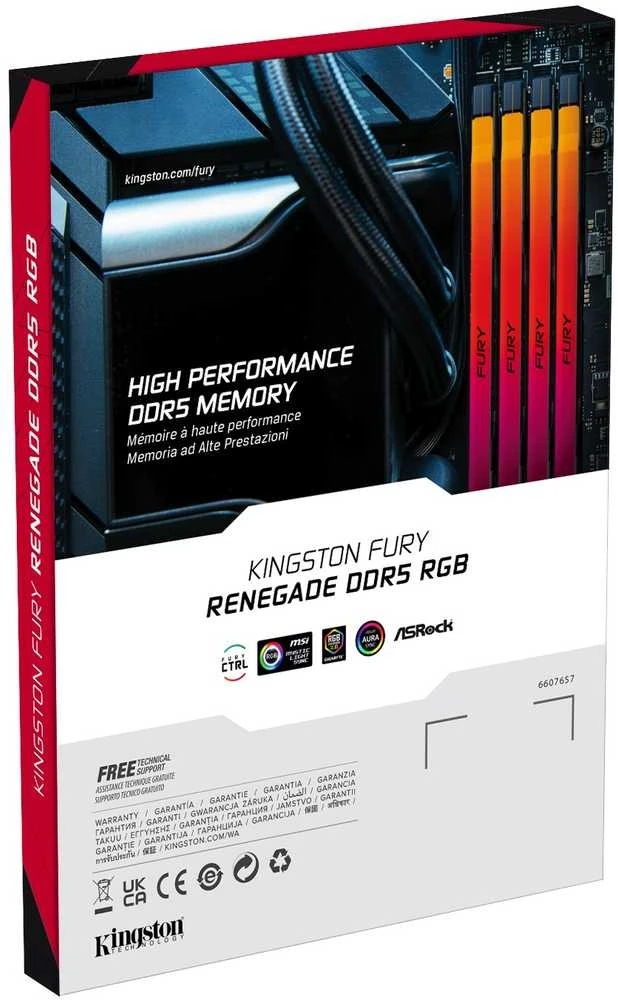 RAM Kingston KF560C32RSAK2-96 96GB 6000MT/s DDR5 CL32 DIMM (2 komplektas) FURY Renegade RGB XMP | Kingstonas