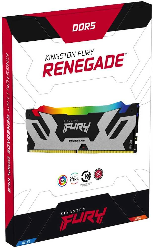 RAM Kingston KF564C32RSAK2-96 96GB 6400MT/s DDR5 CL32 DIMM (2 komplektas) FURY Renegade RGB XMP | Kingstonas