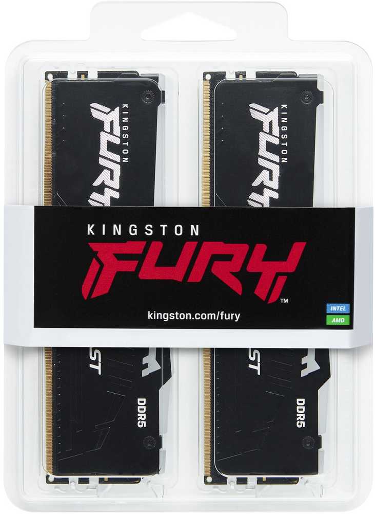 RAM „Kingston KF552C40BBAK4-128“ 128 GB 5200 MT/s DDR5 CL40 DIMM (4 vnt. rinkinys) „FURY Beast RGB XMP“ | „Kingston“
