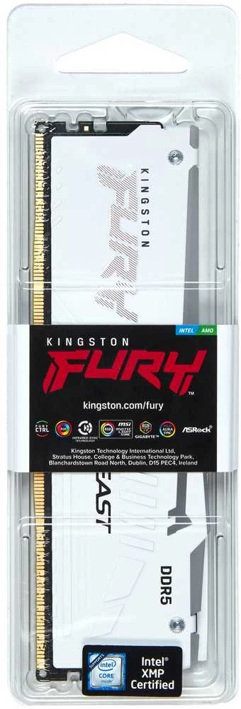 RAM „Kingston KF556C36BWEA-32“ 32 GB 5600 MT/s DDR5 CL36 DIMM FURY Beast Baltas RGB EXPO | „Kingston“