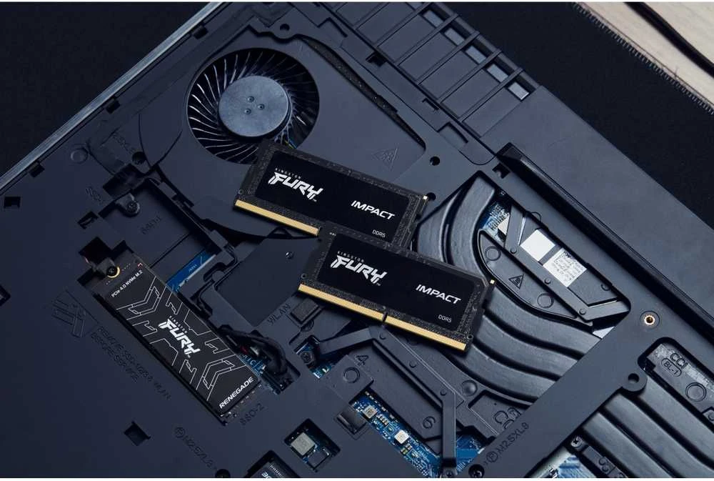Nešiojamo kompiuterio atmintis KINGSTON 64GB 5600MT/s DDR5 CL40 SODIMM rinkinys iš 2 FURY Impact PnP