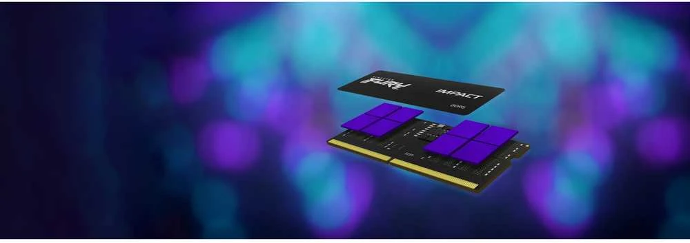 RAM „Kingston KF564S38IBK2-32“ 32 GB 6400 MT/s DDR5 CL38 SODIMM (2 komplektai) FURY Impact PnP | Kingstonas