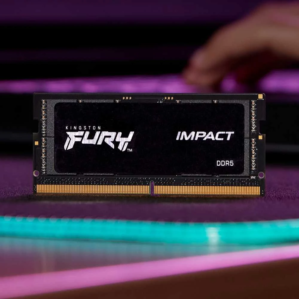 RAM „Kingston KF564S38IBK2-32“ 32 GB 6400 MT/s DDR5 CL38 SODIMM (2 komplektai) FURY Impact PnP | Kingstonas