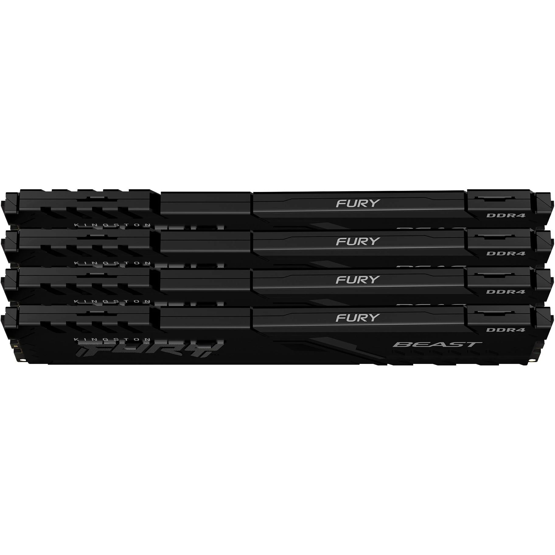 RAM KINGSTON 128GB 3200MHz DDR4 CL16 DIMM rinkinys iš 4 FURY Beast Juodas