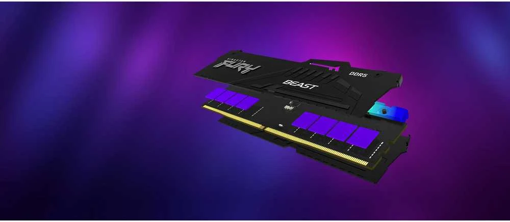 RAM KINGSTON 64GB 6000MT/s DDR5 CL36 DIMM rinkinys iš 2 FURY Beast RGB EXPO