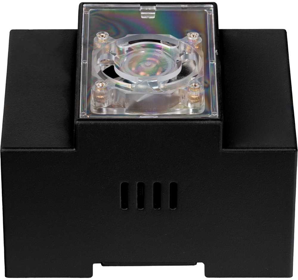 Korpusas montuojamas ant DIN bėgelio skirtas Raspberry Pi 5 (RPI5) juodas JOY-IT