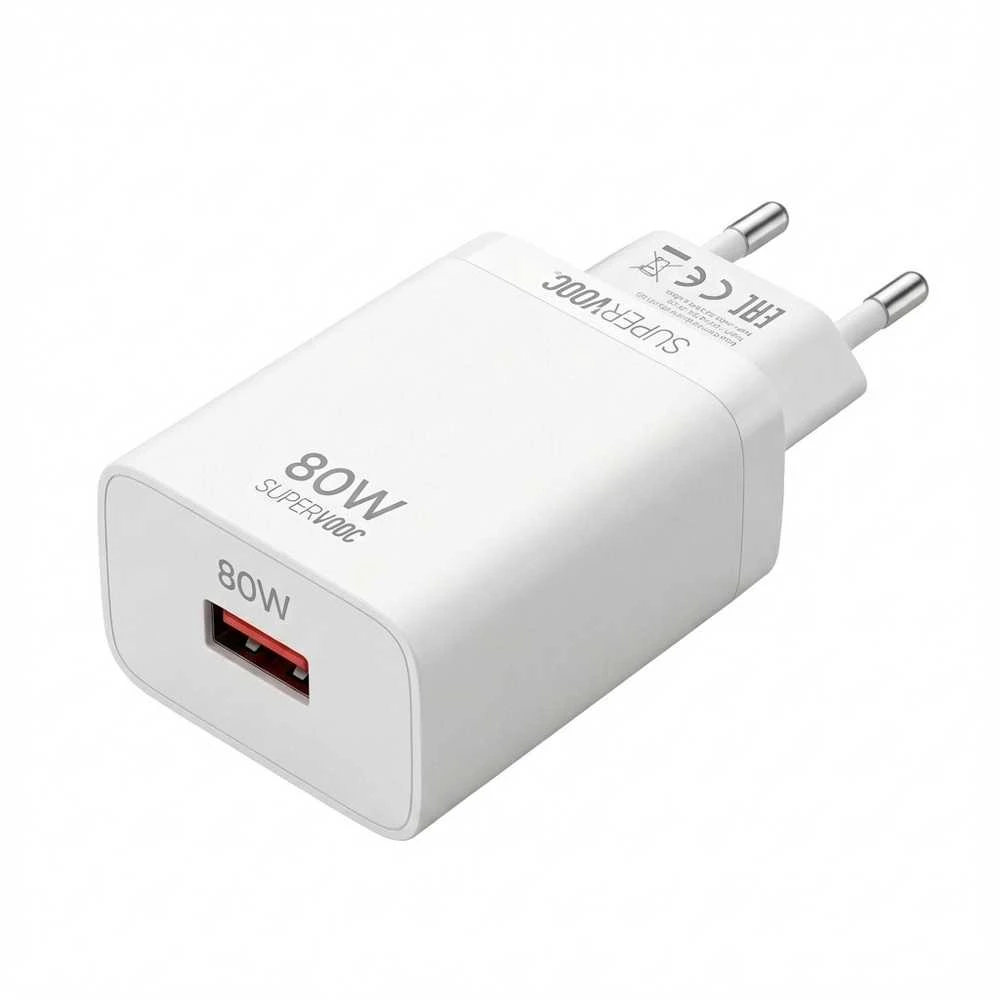 Realme VCB8OAEH 80W USB-A SuperVooc įkroviklis Baltas
