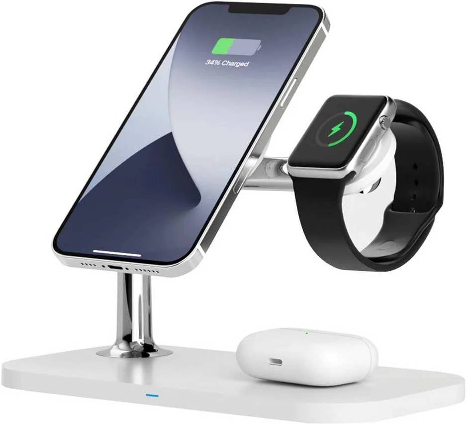Carruzzo RealPower ChargeAIR Mag Ausinės, Išmanusis telefonas, Išmanusis laikrodis Balta USB Belaidis įkrovimas Vidaus