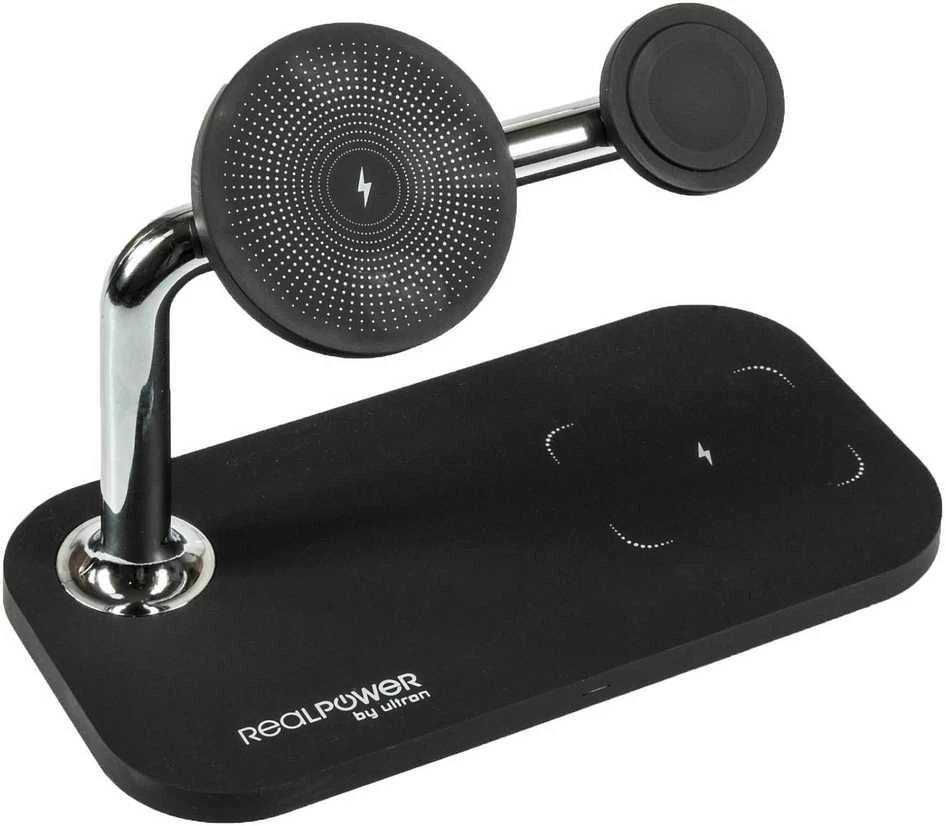 Carruzzo RealPower ChargeAIR Mag Išmanusis telefonas, Išmanusis laikrodis, Planšetinis kompiuteris Juoda USB Belaidis įkrovimas Vidaus
