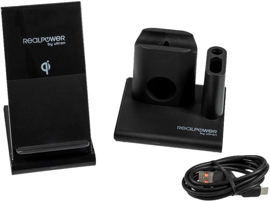 Carruzzo RealPower ChargeAIR Connect Išmanusis telefonas, Išmanusis laikrodis, Planšetinis kompiuteris Juoda USB Belaidis įkrovimas Vidaus