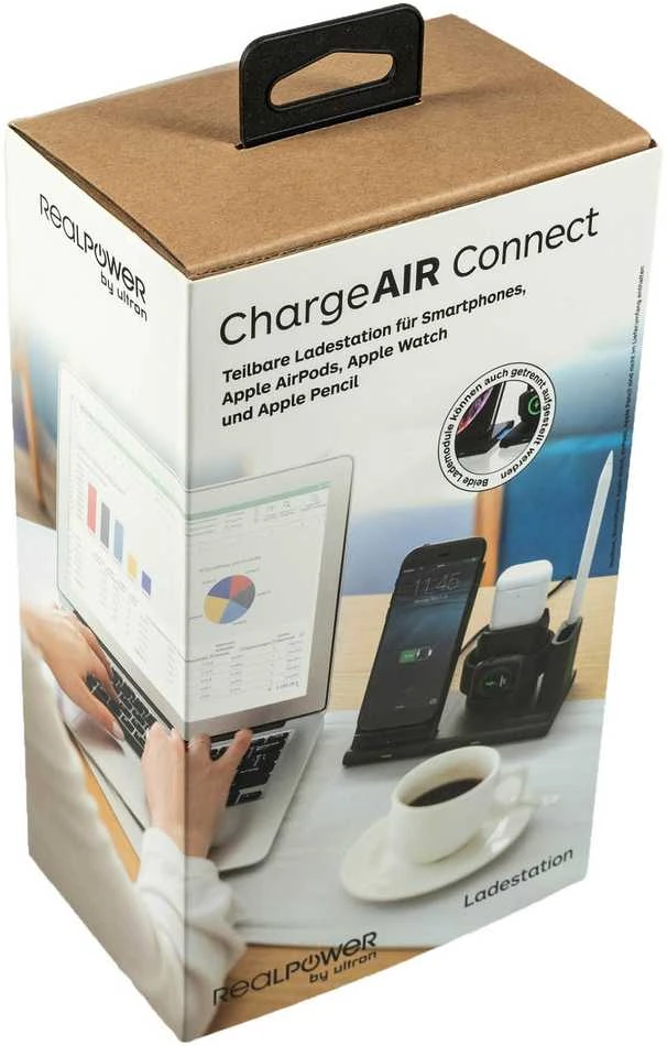 Carruzzo RealPower ChargeAIR Connect Išmanusis telefonas, Išmanusis laikrodis, Planšetinis kompiuteris Juoda USB Belaidis įkrovimas Vidaus