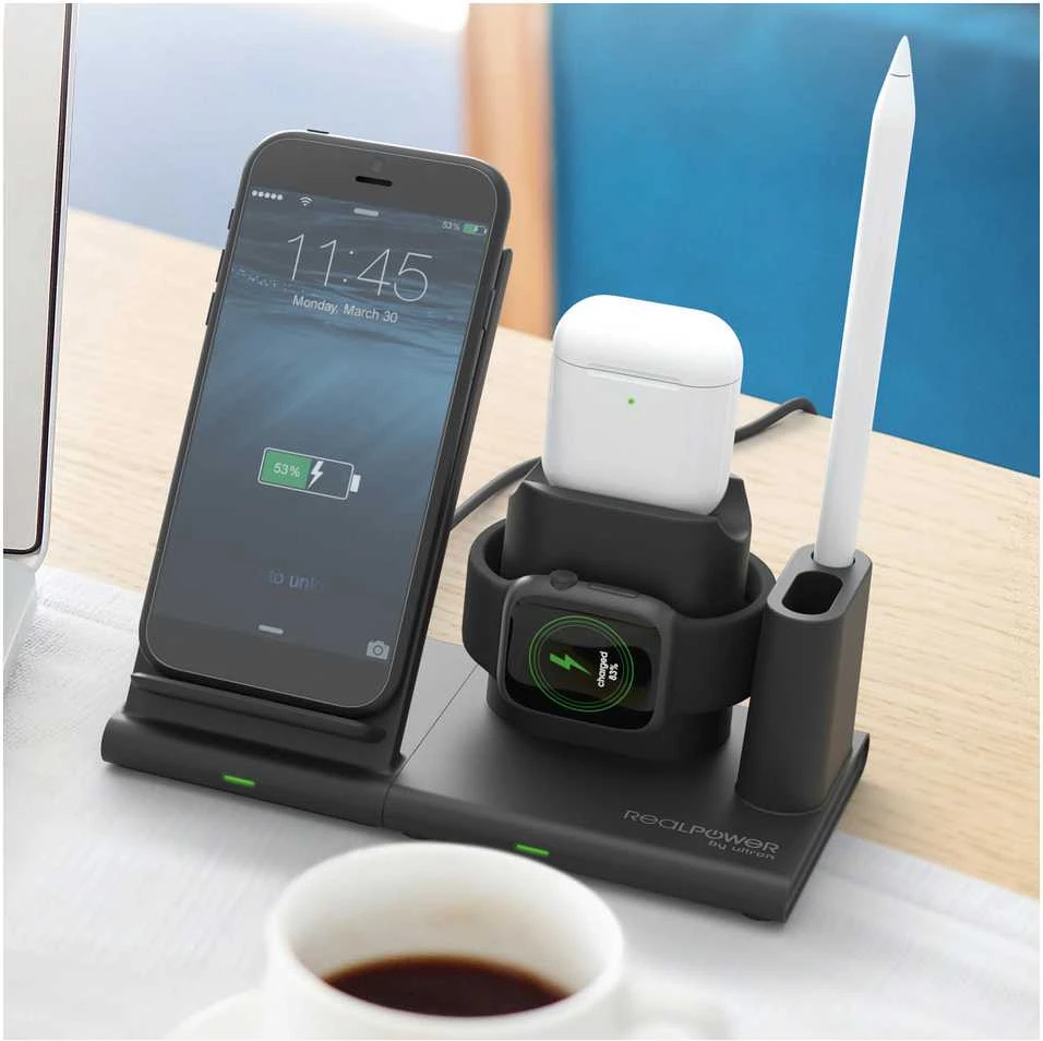 Carruzzo RealPower ChargeAIR Connect Išmanusis telefonas, Išmanusis laikrodis, Planšetinis kompiuteris Juoda USB Belaidis įkrovimas Vidaus