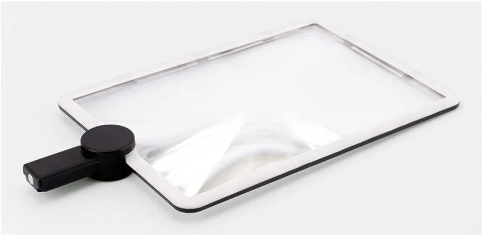 REALPOWER LED-Lupe HL-1,rechteckige LED-Leselupe zum umhĂ¤nge