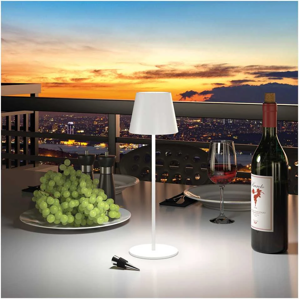 Stalinė lempa Realpower RealPower LED-Tischlampe dimmbar kalt/warm mit Akku,baltas