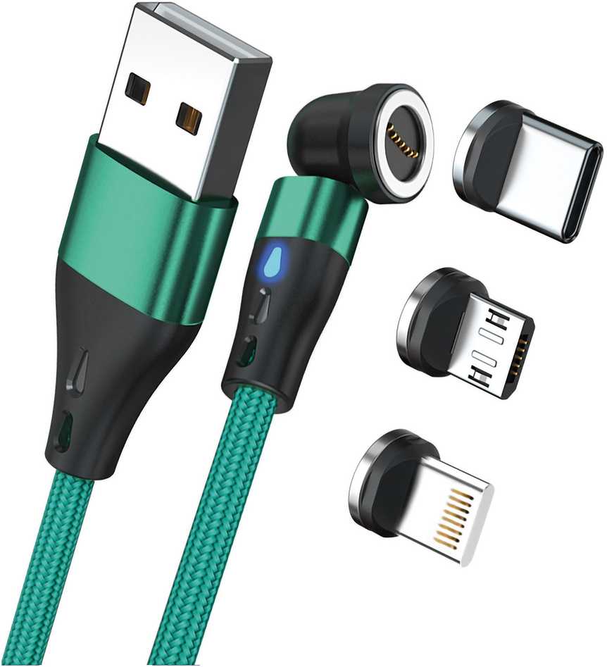 Kabelis USB Realpower USB-A - USB-A 1 m Žalias (439636)
