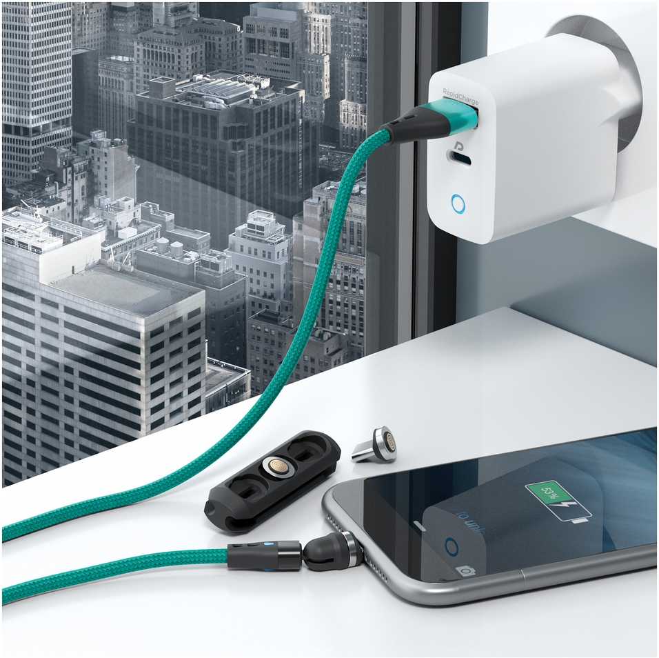 Kabelis USB Realpower USB-A - USB-A 1 m Žalias (439636)