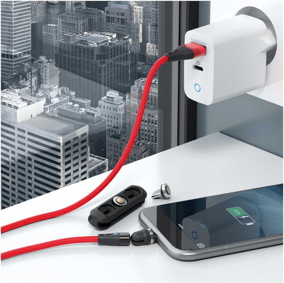 Kabelis USB Realpower USB-A - USB-C 2 m Raudona (439644)