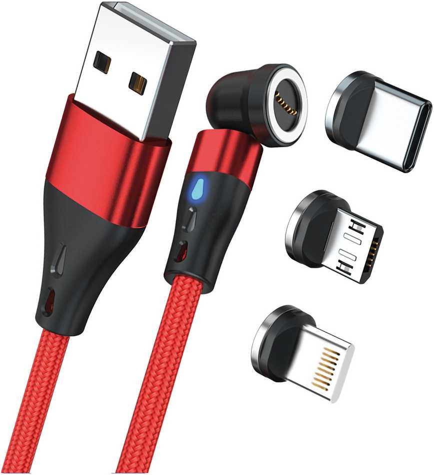 Kabelis USB Realpower USB-A - USB-C 2 m Raudona (439644)