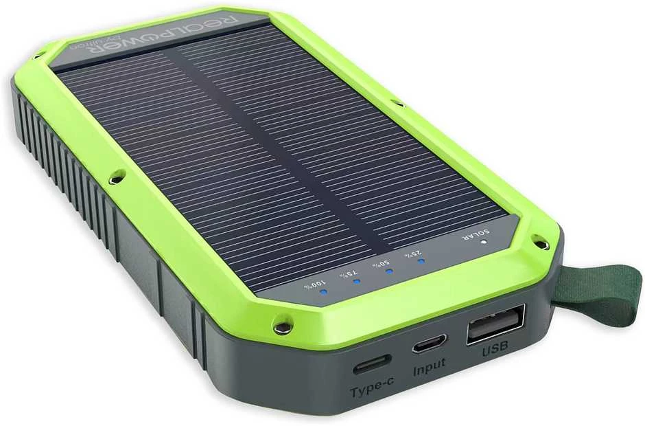RealPower Powerbank PB-10000 Solar juodas 10.000mAh