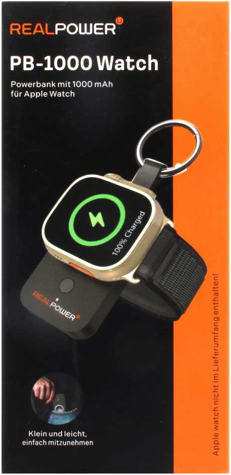 Powerbank Realpower PB-1000watch 1000 mAh Juodas (495956)