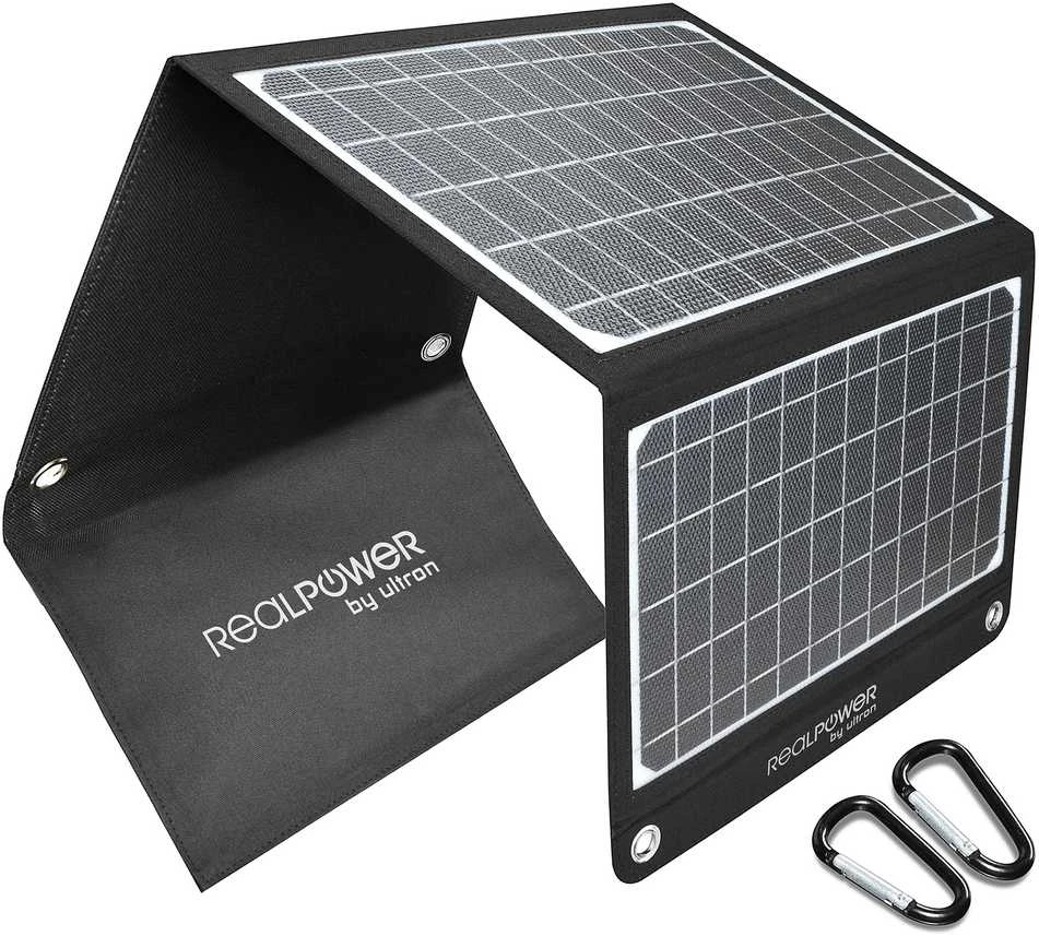 „RealPower“ saulės kolektorių skydelis SP-22E 22 vatų 3 skydas sulankstomas