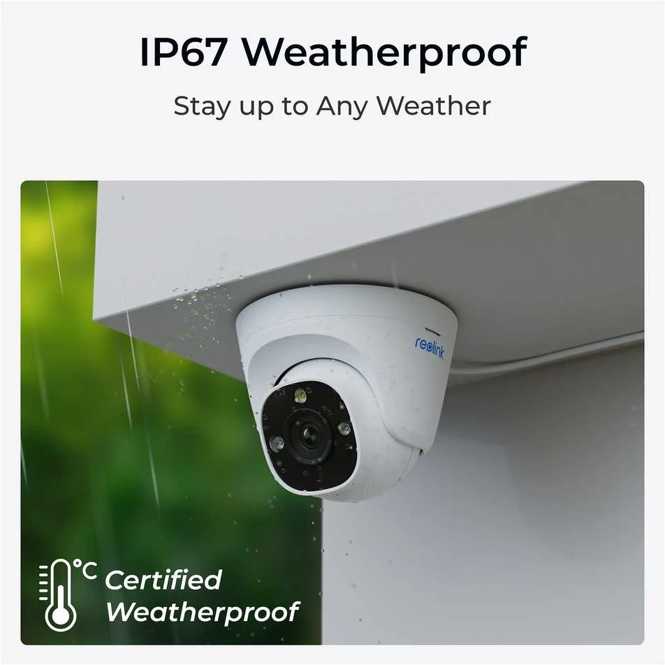 Reolink | Ultra HD išmanioji PoE kupolinė kamera su asmens / transporto priemonės aptikimu ir spalvotu naktiniu matymu | P344 | Kupolas | 12 MP | 2,8 mm/F1,6 | IP66 | H.265 | Micro SD, maks. 256 GB