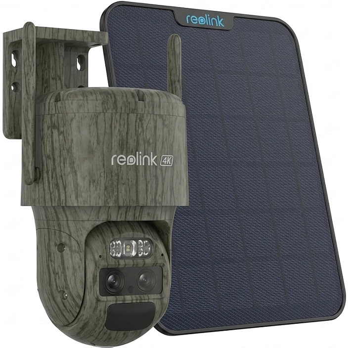 Akumuliatorinė stebėjimo kamera Reolink Trackmix Series G770 4K LTE, kamufliažinė, su saulės baterijomis, 2 akumuliatoriais