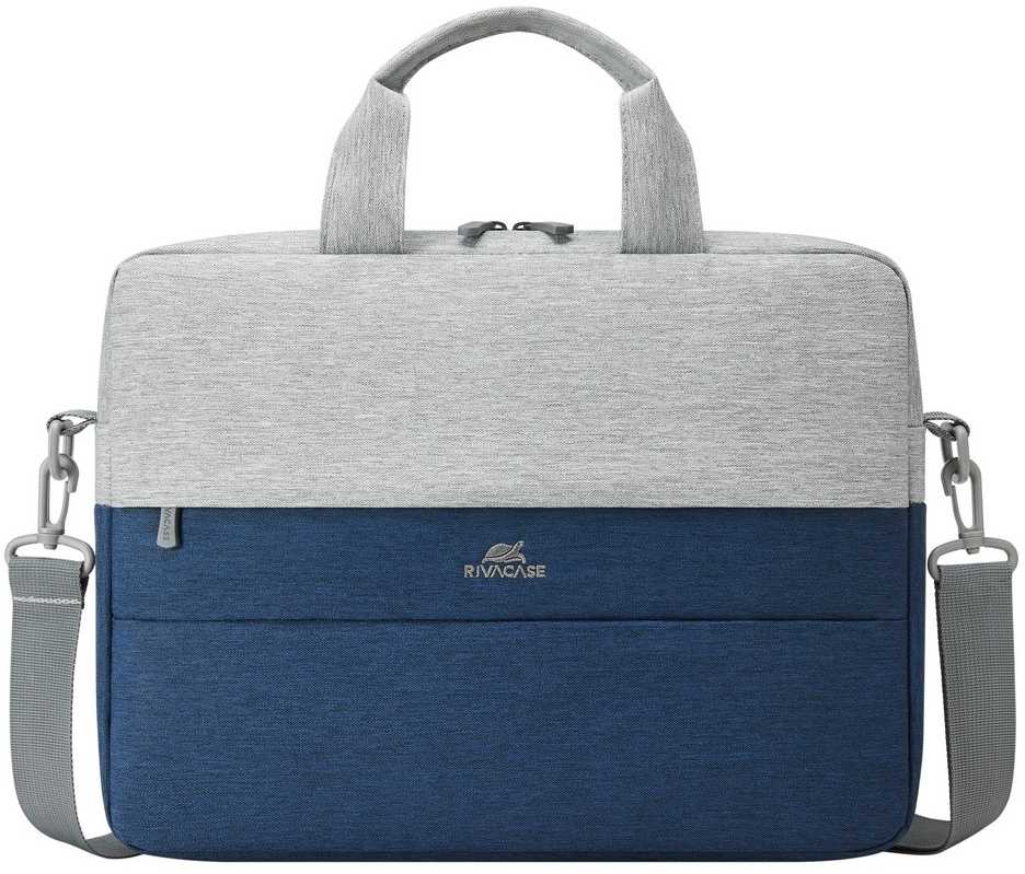 Krepšys RivaCase Rivacase 7522 Pilkas/DARK Mėlynas torba na laptop 35,6 cm (14'') Aktówka Mėlyna, Pilka