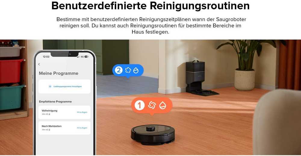 Dulkių siurblys - robotas Q8 Max+ su automatine dulkių išsiurbimo stotele, Juodas