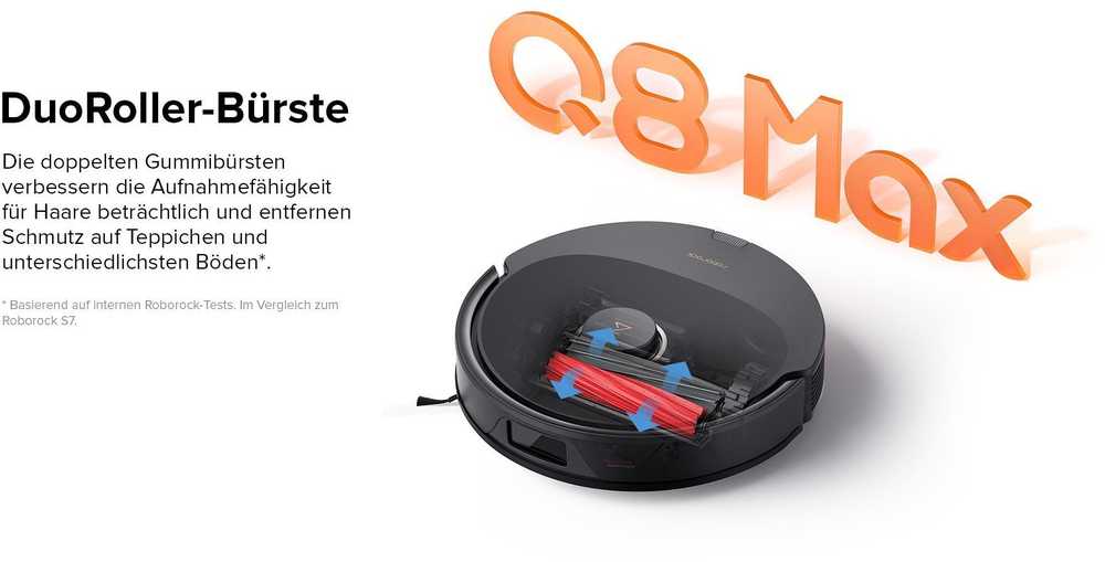 Dulkių siurblys - robotas Q8 Max+ su automatine dulkių išsiurbimo stotele, Juodas