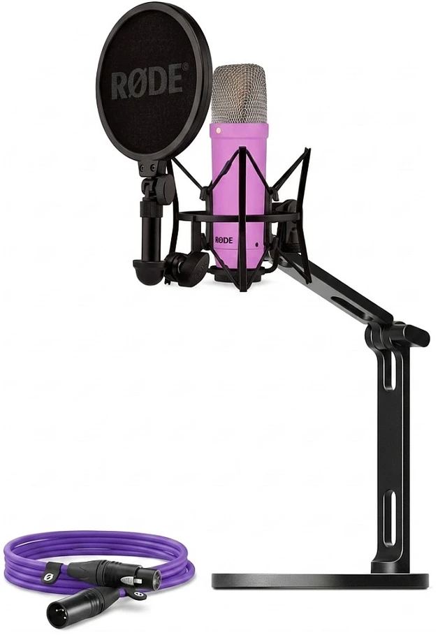 Rode Microphones NT1 Signature +XLR-cable+Desktop Studio Arm , microphone - violetinė, Bundle