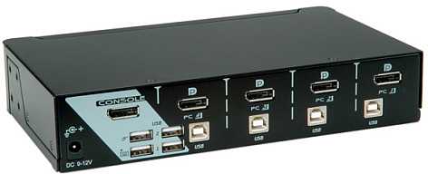 Przełącznik Roline Przełącznik KVM DisplayPort USB 2.0, 1 użytkownik - 4 PC
