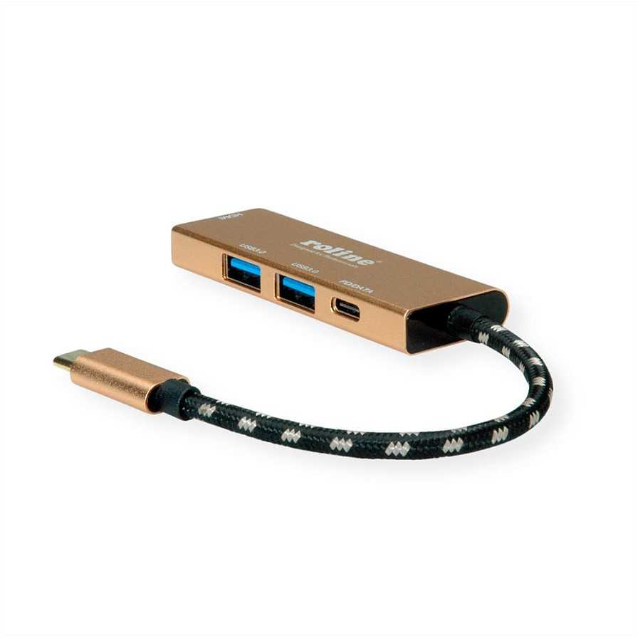 Šakotuvas „Roline Gold“ USB-C stotis / replikatorius (1119-12-02)