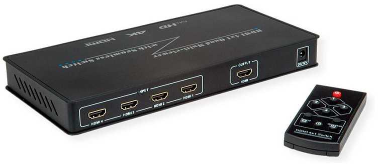 Roline ROLINE HDMI 4x1 QUAD Multi-Viewer, su przełącznikiem bezszwowym