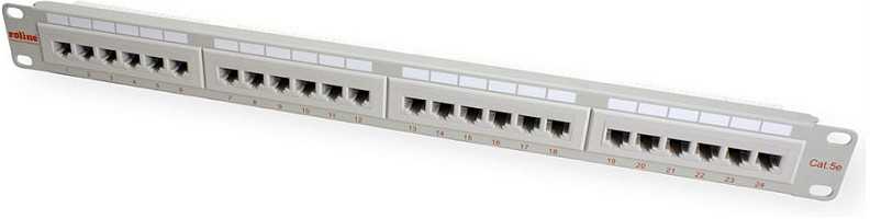 Roline Cat.5e (Class D) patchpanel 19 24 porty UTP pilka