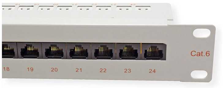 Roline Patch panel Cat.6 (Class E) 19, 24 porty pilka