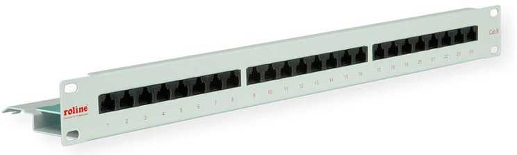 Roline Patch panel Cat.6 (Class E) 19, 24 porty pilka