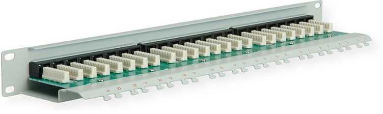 Roline Patch panel Cat.6 (Class E) 19, 24 porty pilka