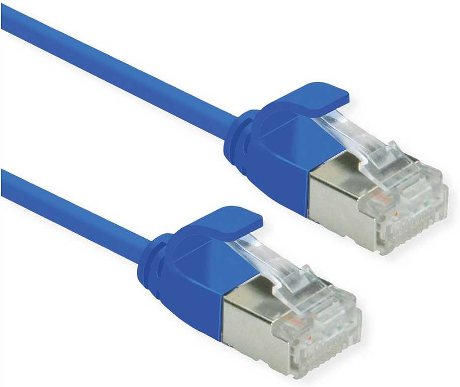 Roline ROLINE F/UTP DataCenter Patch Cord Cat.6A (EA klasė), LSOH, labai plonas, mėlynas, 0,3 m