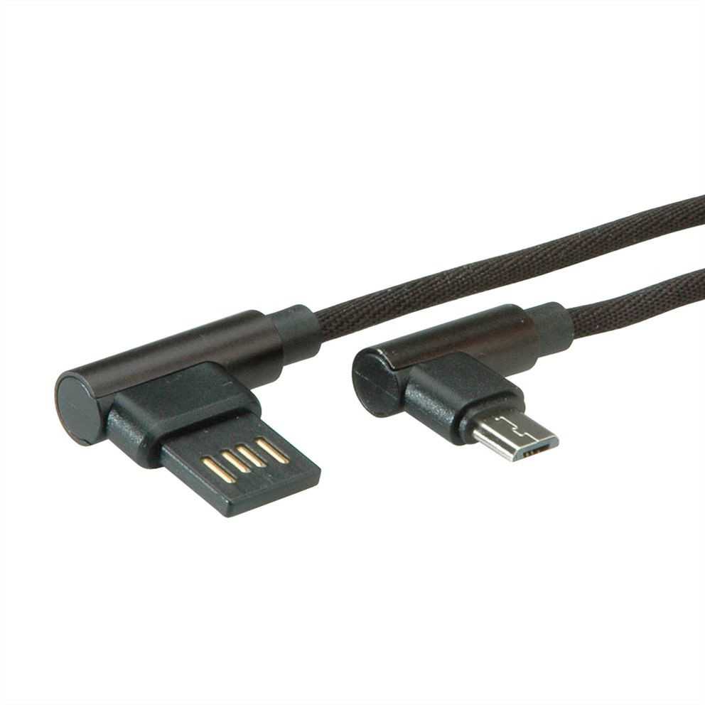 Roline USB-A – micro-B USB laidas 0,8 m Juodas (11.02.8720)