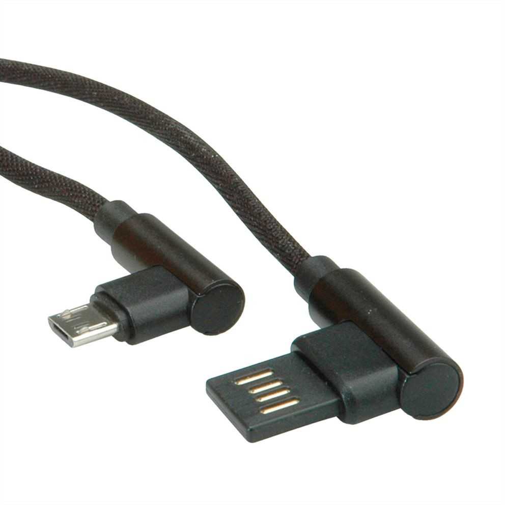 Roline USB-A – micro-B USB laidas 0,8 m Juodas (11.02.8720)
