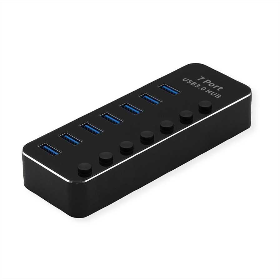 Roline USB HUB USB 3.2 Gen 1 šakotuvas, skirtas ROLINE nešiojamiesiems kompiuteriams, 7 atskirai perjungiami prievadai