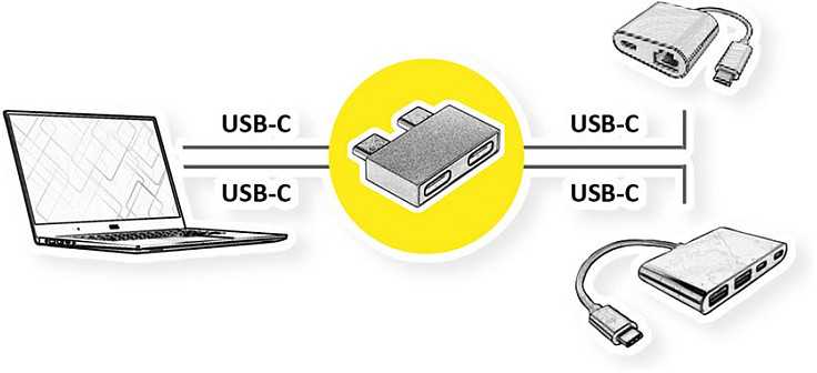 Roline Adapteris USB 3.2 Gen 2, 2x USB-C - 2x USB-C, M/F, sidabrinė